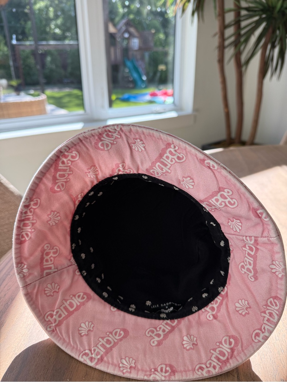 Lele Sadoughi Pink Barbie Logo Bucket Hat for Kids - Picture 3 of 7